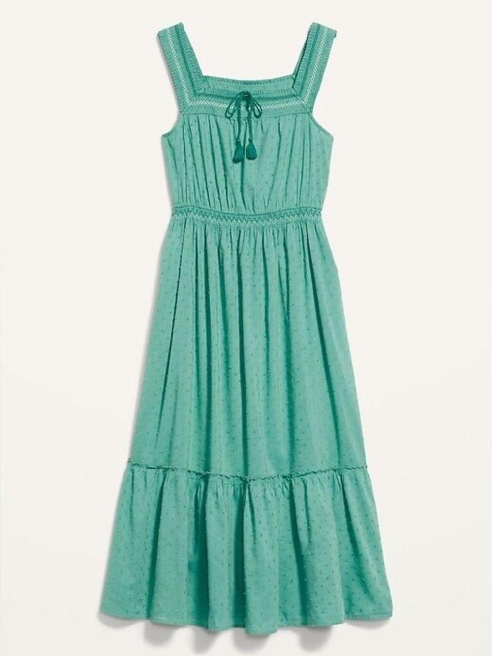 Old navy Sage Green Teal Square-Neck Maxi Dress with pockets